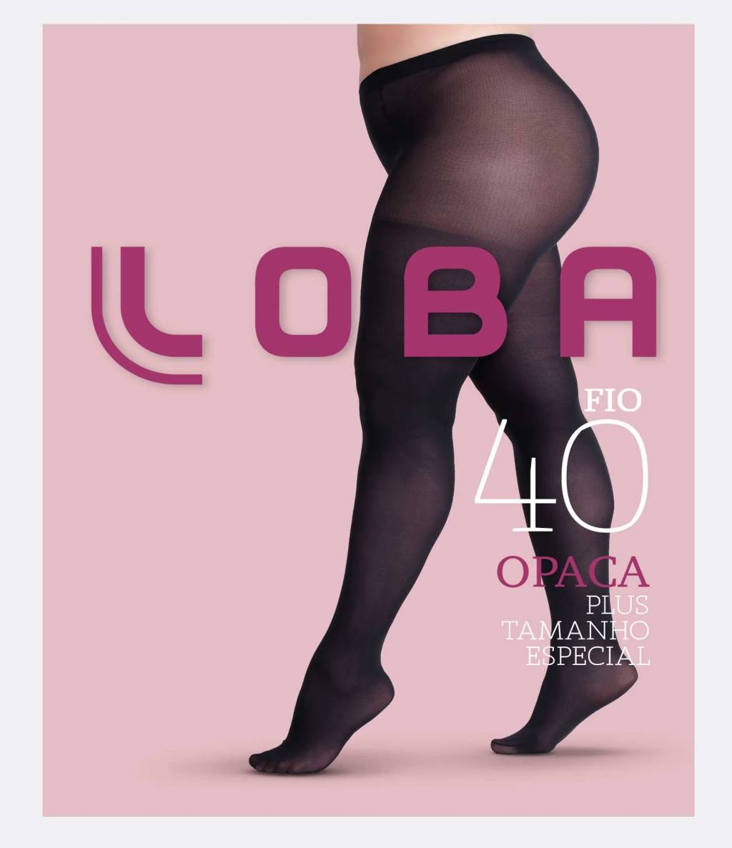 Meia-cal&ccedil;a plus size preta