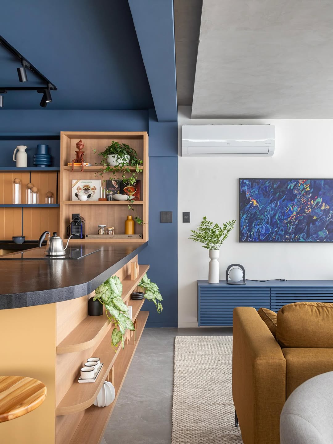 A pintura pode ser uma forma de delimitar ambientes integrados