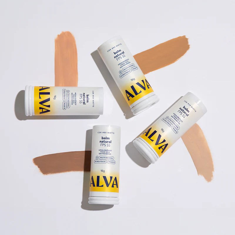 Imagem de protetor solar com cor em bast&atilde;o, de Alva.