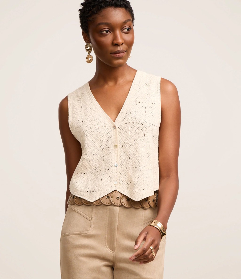 Colete de crochê branco