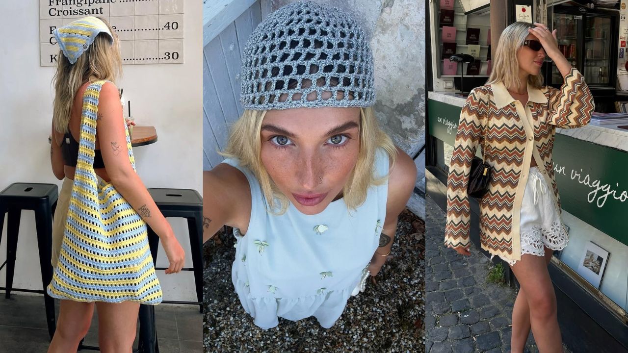 Tend&ecirc;ncia de acess&oacute;rios e roupas feitas com croch&ecirc;