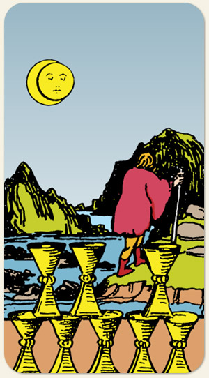 Ilustra&ccedil;&atilde;o do Oito de Copas no tar&ocirc;.