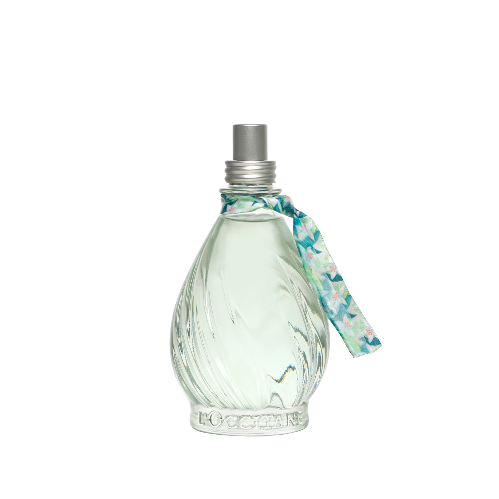 Imagem de frasco de perfume fresquinho da L'Occitane au Brésil para a primavera