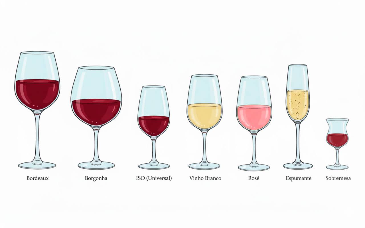 Qual ta&ccedil;a usar para cada tipo de vinho