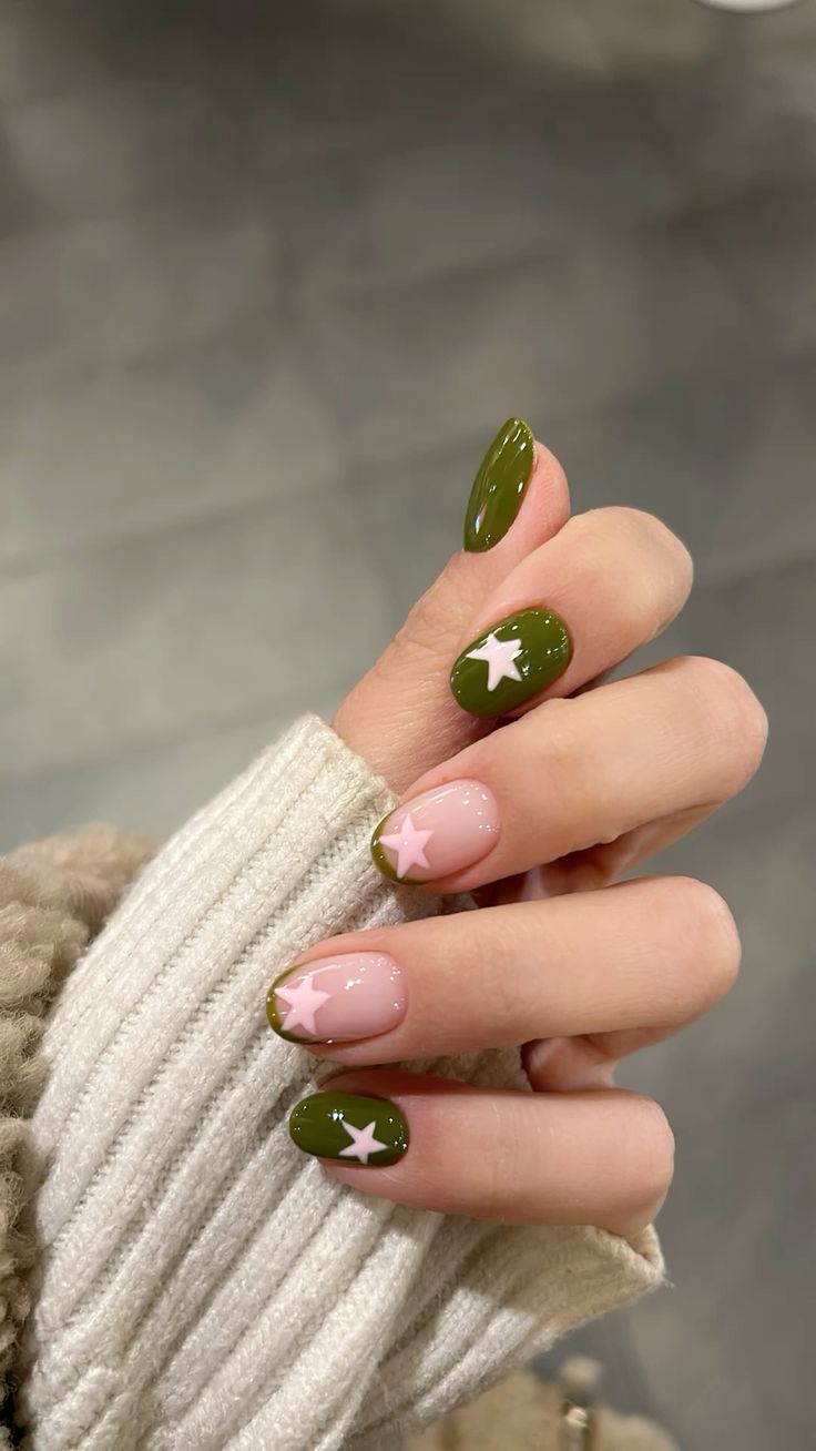 unhas verde e branca est&atilde;o bombando