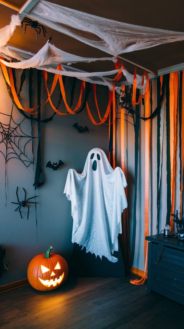 Imagem de decora&ccedil;&atilde;o com fantasma para o Halloween.