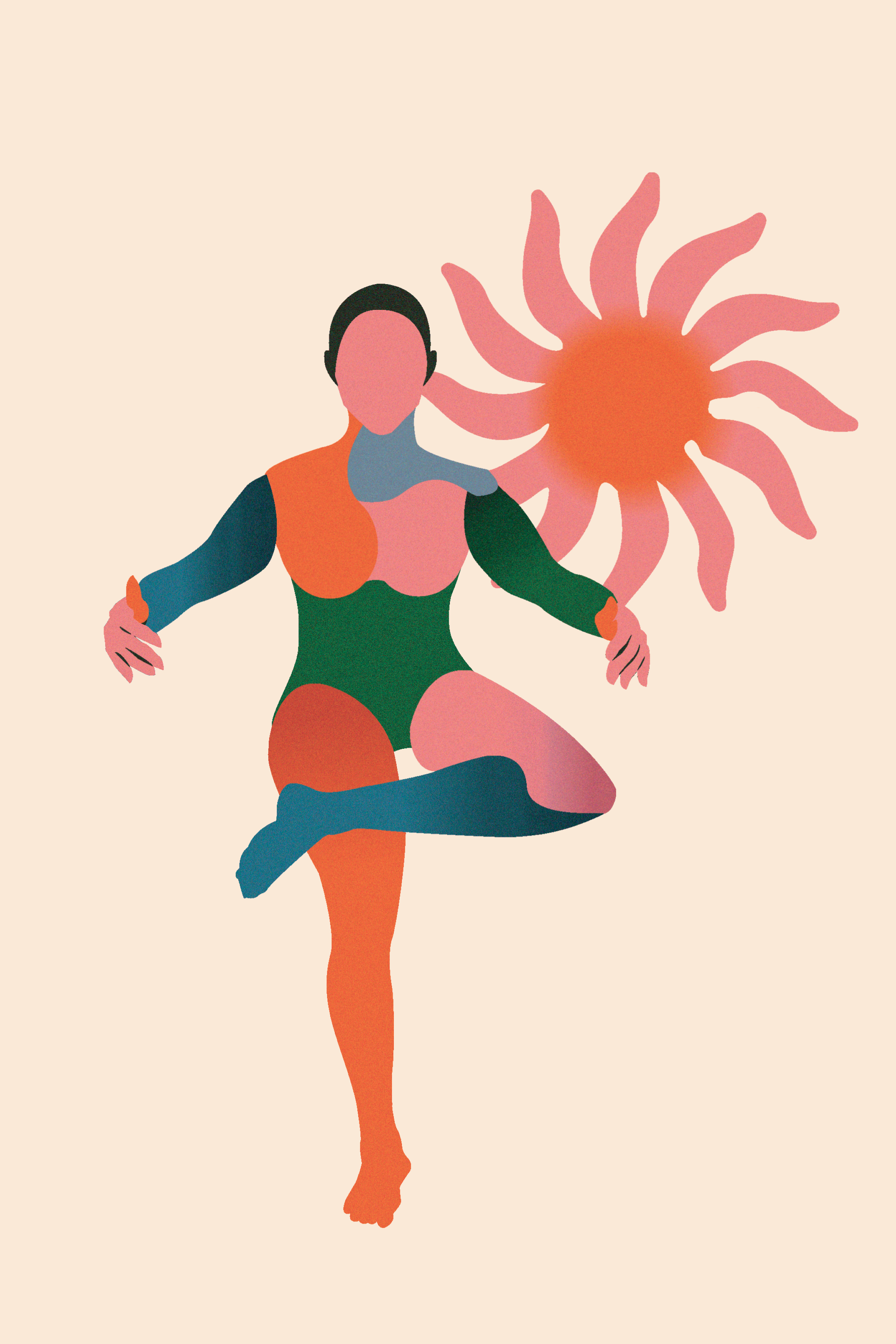 Ilustra&ccedil;&atilde;o de uma pessoa fazendo gin&aacute;stica natural