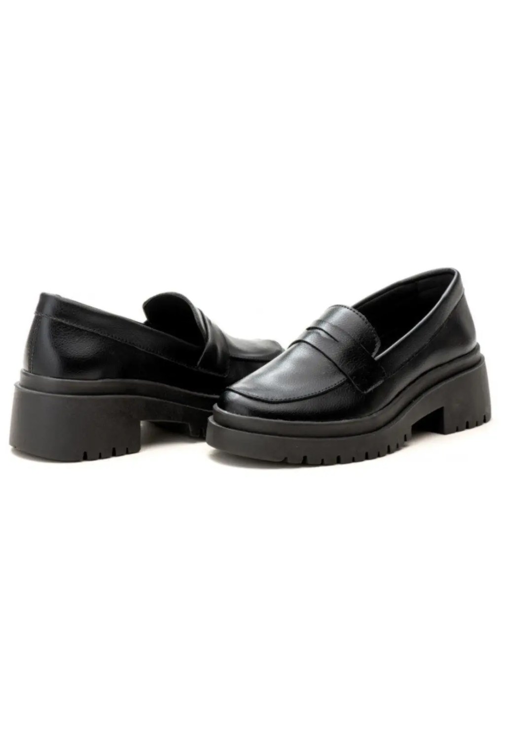 Mocassim preto de couro