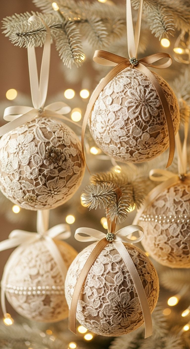 Bolas de Natal de renda