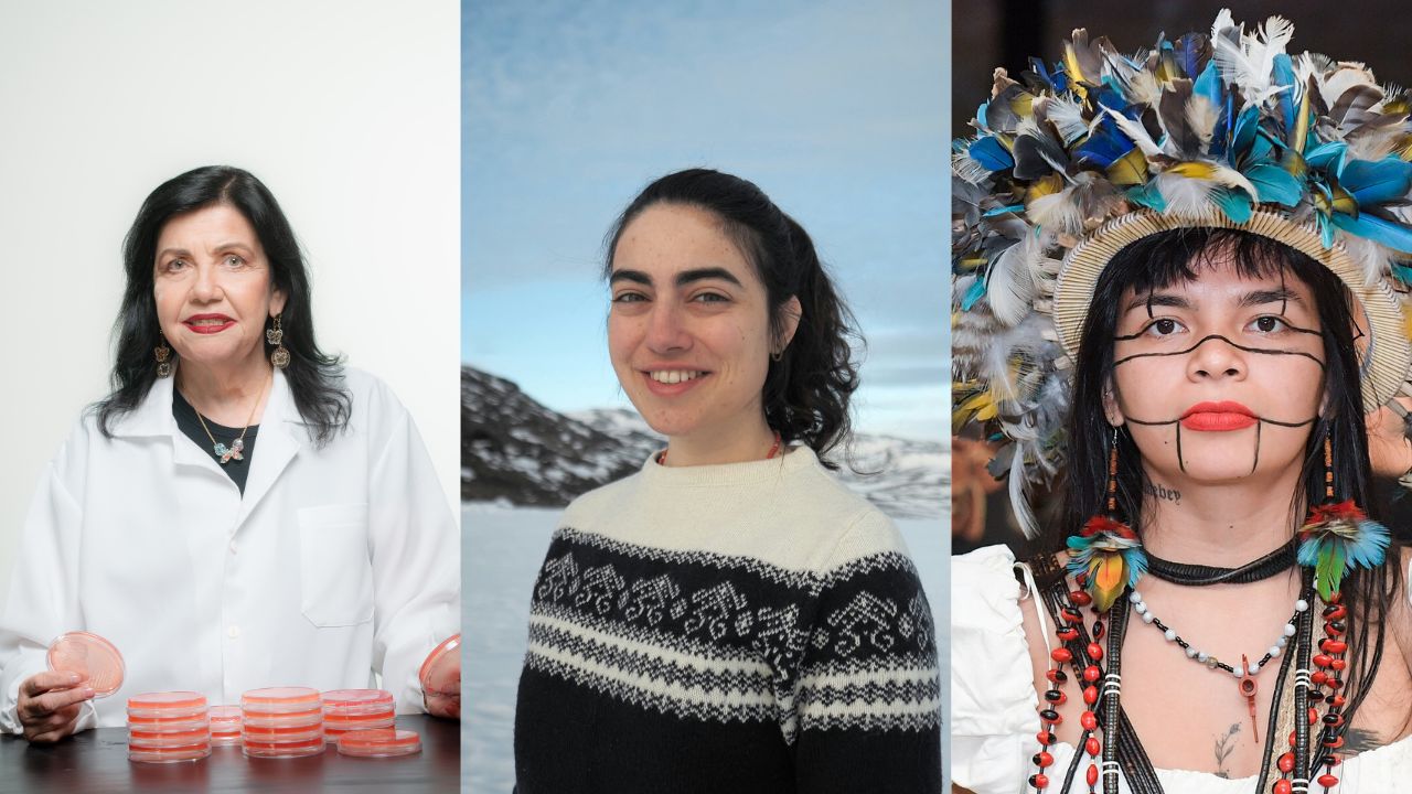 Mariangela Hungria, Tamara Klink e Txai Suru&iacute;.