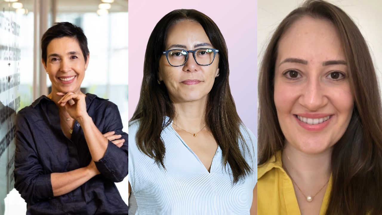 Imagem de Lorice Scalise, Claudia Suemoto e Larissa Modesto.