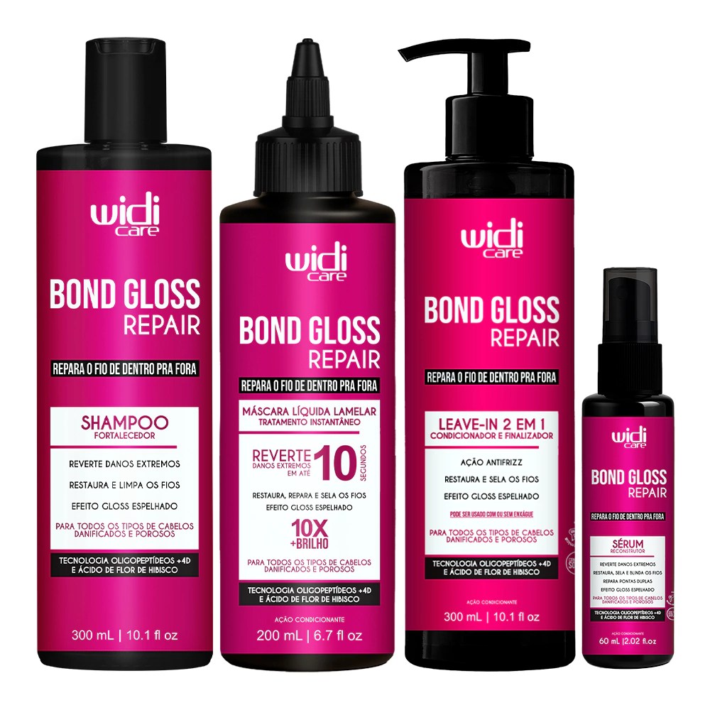 Imagem de linha de tratamentos acess&iacute;veis para recuperar o cabelo Widi Care