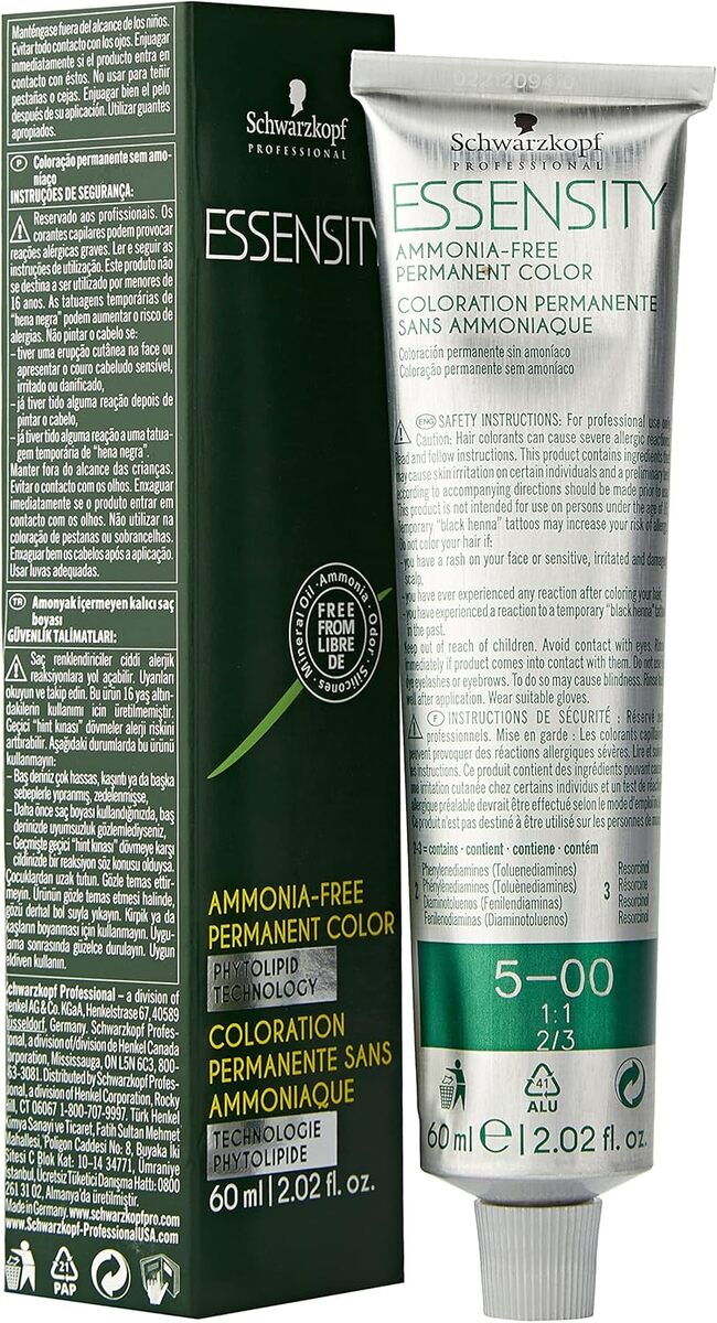 Tinta sem am&ocirc;nia da Schwarzkopf para cobrir cabelos brancos.