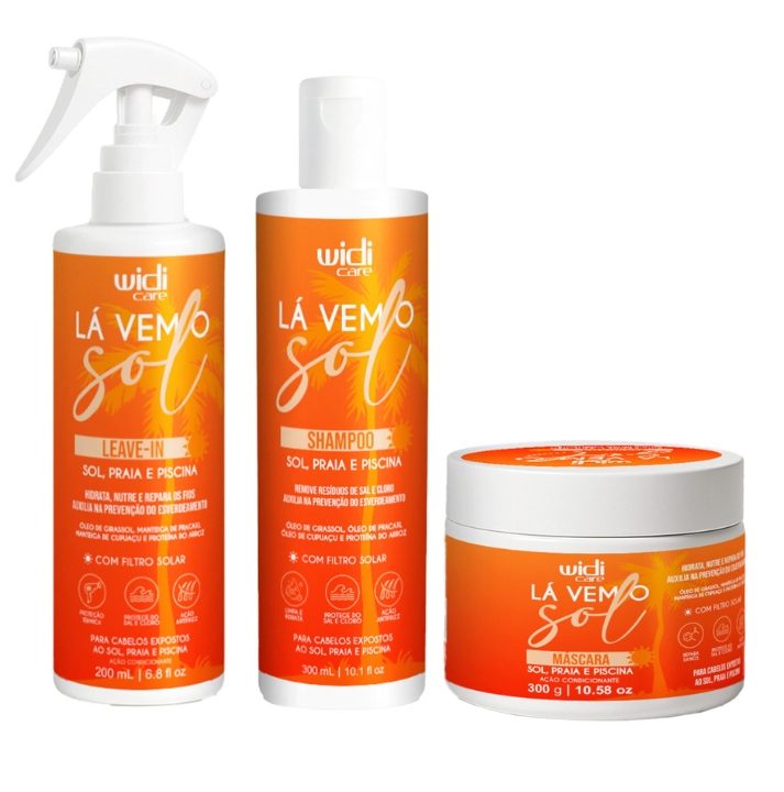 Produtos de cabelo de embalagem branca e laranja