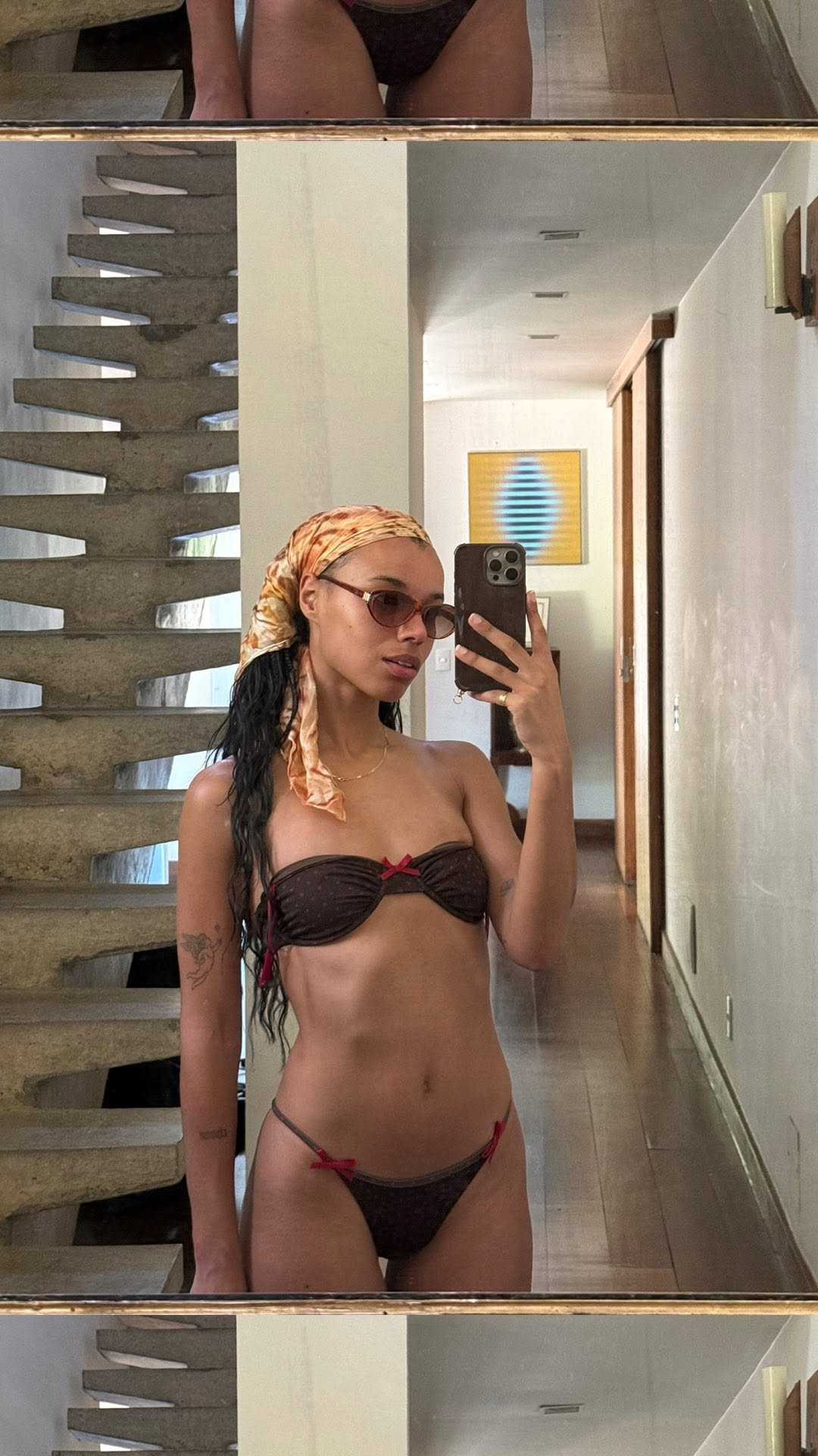 Biqu&iacute;ni marrom minimalista promete ser destaque da temporada