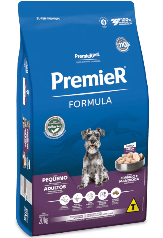 Ra&ccedil;&atilde;o PremieR F&oacute;rmula Super Premium para c&atilde;es adultos de ra&ccedil;as m&eacute;dias e grandes, desenvolvida com ingredientes nobres para promover vitalidade, sa&uacute;de intestinal e controle de peso.