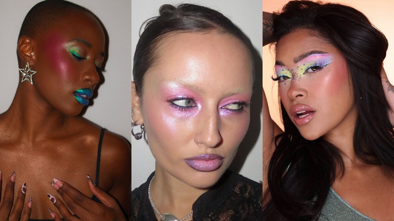 Seleção de blushes com glitter, cintilância e acabamento glow, reunindo inspirações e produtos ideais para maquiagem de Carnaval