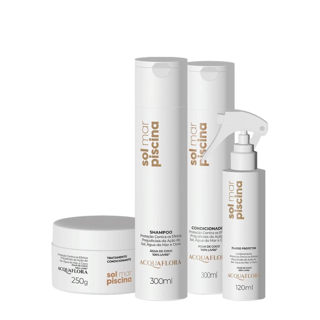 Foto do Kit Acquaflora Sol Mar Piscina Home Care Leave-in