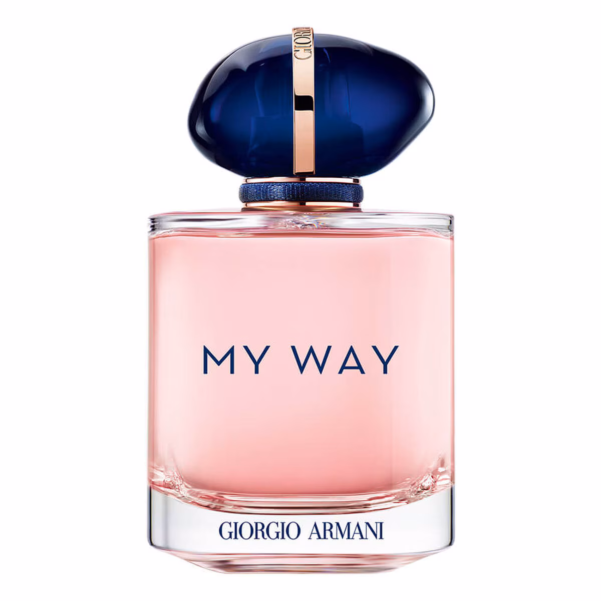 Perfume rosa de tampa azul