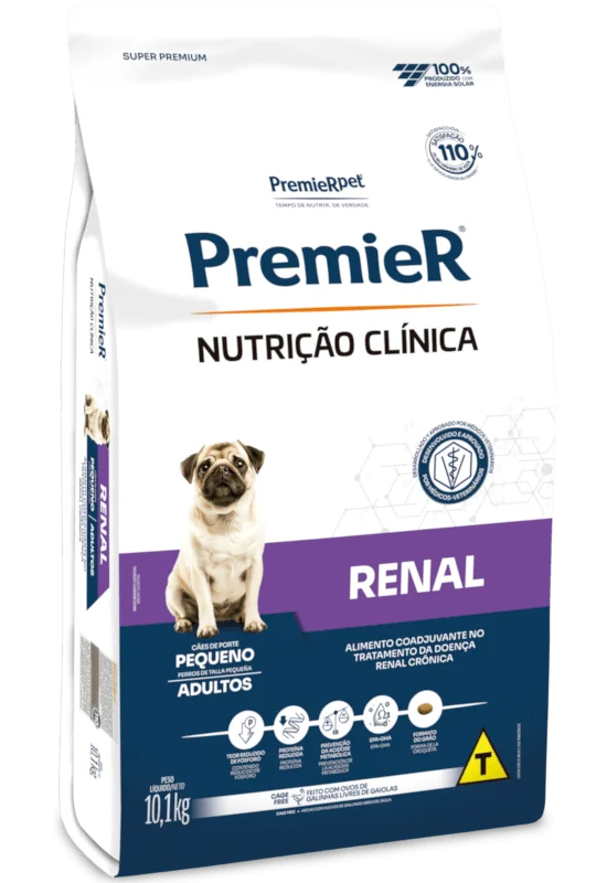 Embalagens de ra&ccedil;&atilde;o PremieR Nutri&ccedil;&atilde;o Cl&iacute;nica para c&atilde;es adultos, com f&oacute;rmulas espec&iacute;ficas para diabetes e dietas hipoalerg&ecirc;nicas, indicadas como suporte nutricional para a sa&uacute;de canina.