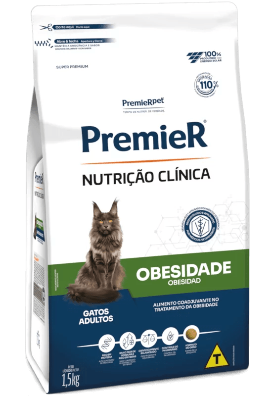 Embalagens de ra&ccedil;&atilde;o PremieR Nutri&ccedil;&atilde;o Cl&iacute;nica para c&atilde;es adultos, com f&oacute;rmulas espec&iacute;ficas para diabetes e dietas hipoalerg&ecirc;nicas, indicadas como suporte nutricional para a sa&uacute;de canina.