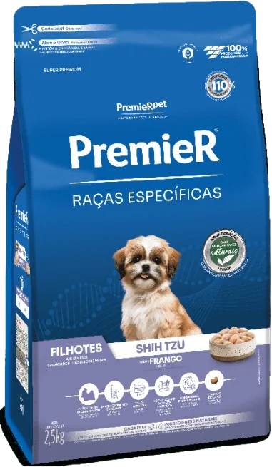 Ra&ccedil;&otilde;es PremieR Ra&ccedil;as Espec&iacute;ficas para c&atilde;es adultos, com f&oacute;rmulas adaptadas &agrave;s necessidades nutricionais de ra&ccedil;as como Bulldog Franc&ecirc;s e Shih Tzu.