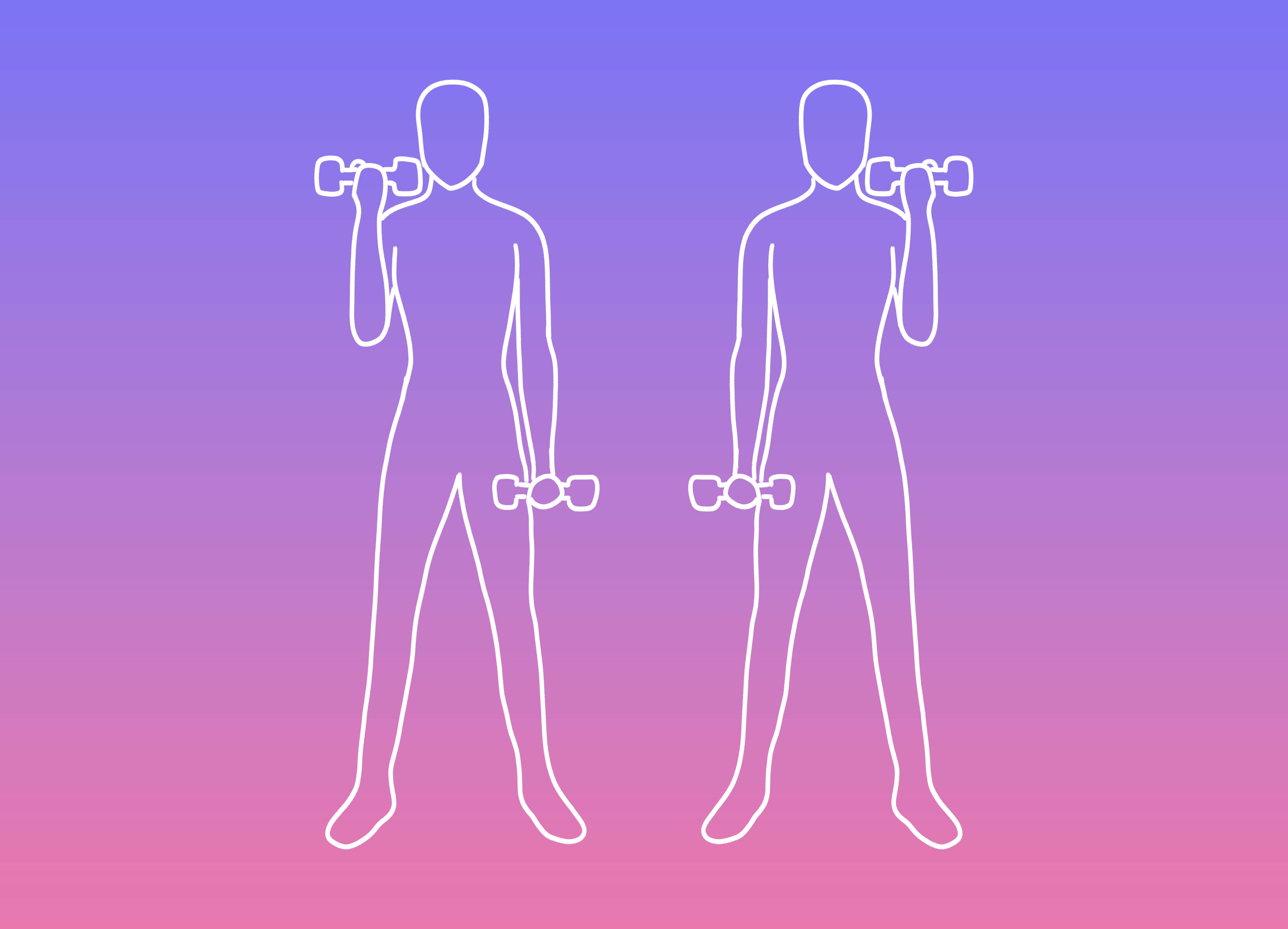 Ilustra&ccedil;&atilde;o de um humano fazendo rosca alternada