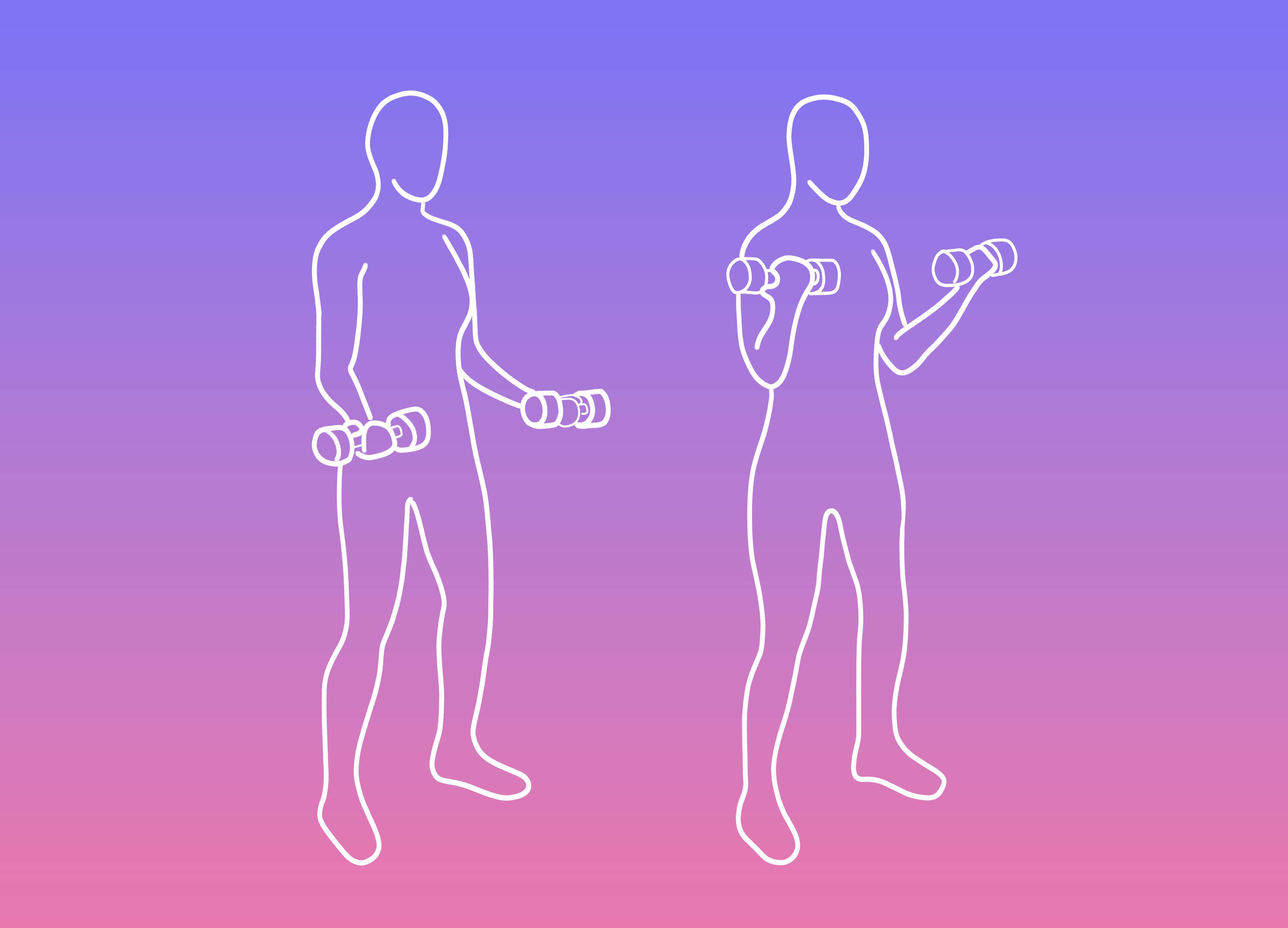 Ilustra&ccedil;&atilde;o de um humano fazendo rosca direta