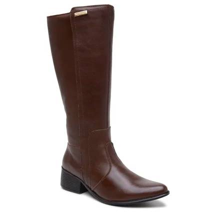 Bota de couro marrom