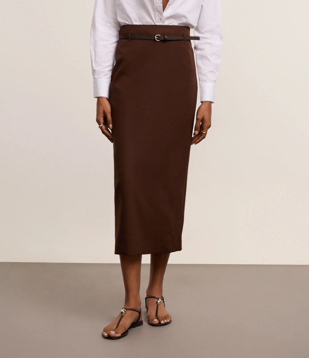 Saia midi marrom