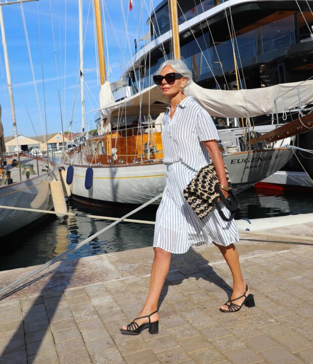 Look elegante com salto bloco