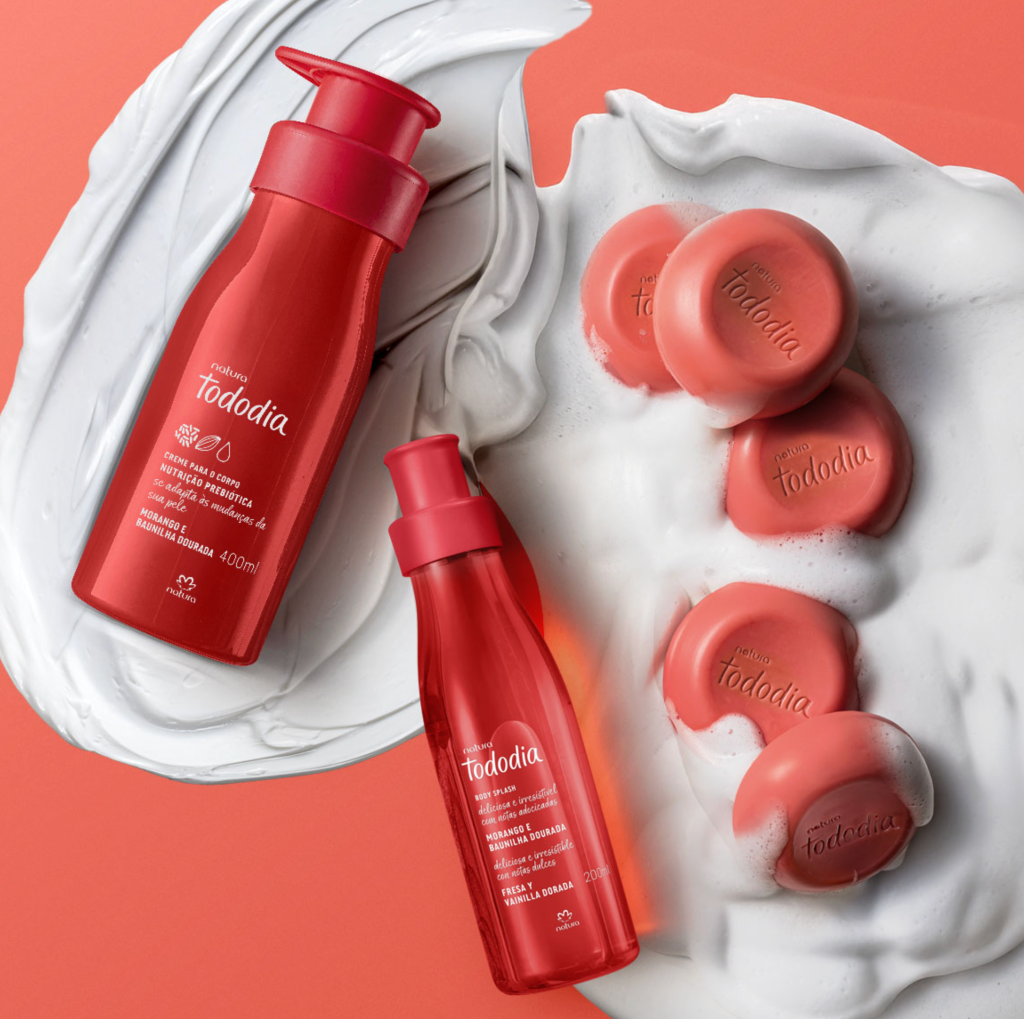 Kit Tododia Morango e Baunilha Dourada, de Natura