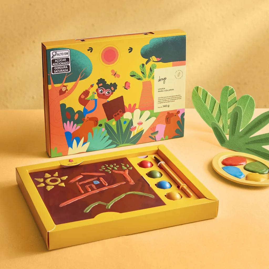 Lousa de Chocolate para colorir infantil
