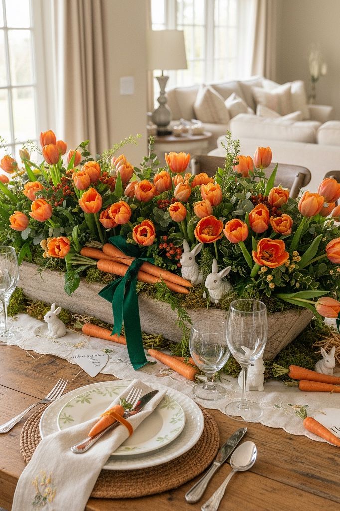 Ideias de arranjos de flores para a P&aacute;scoa