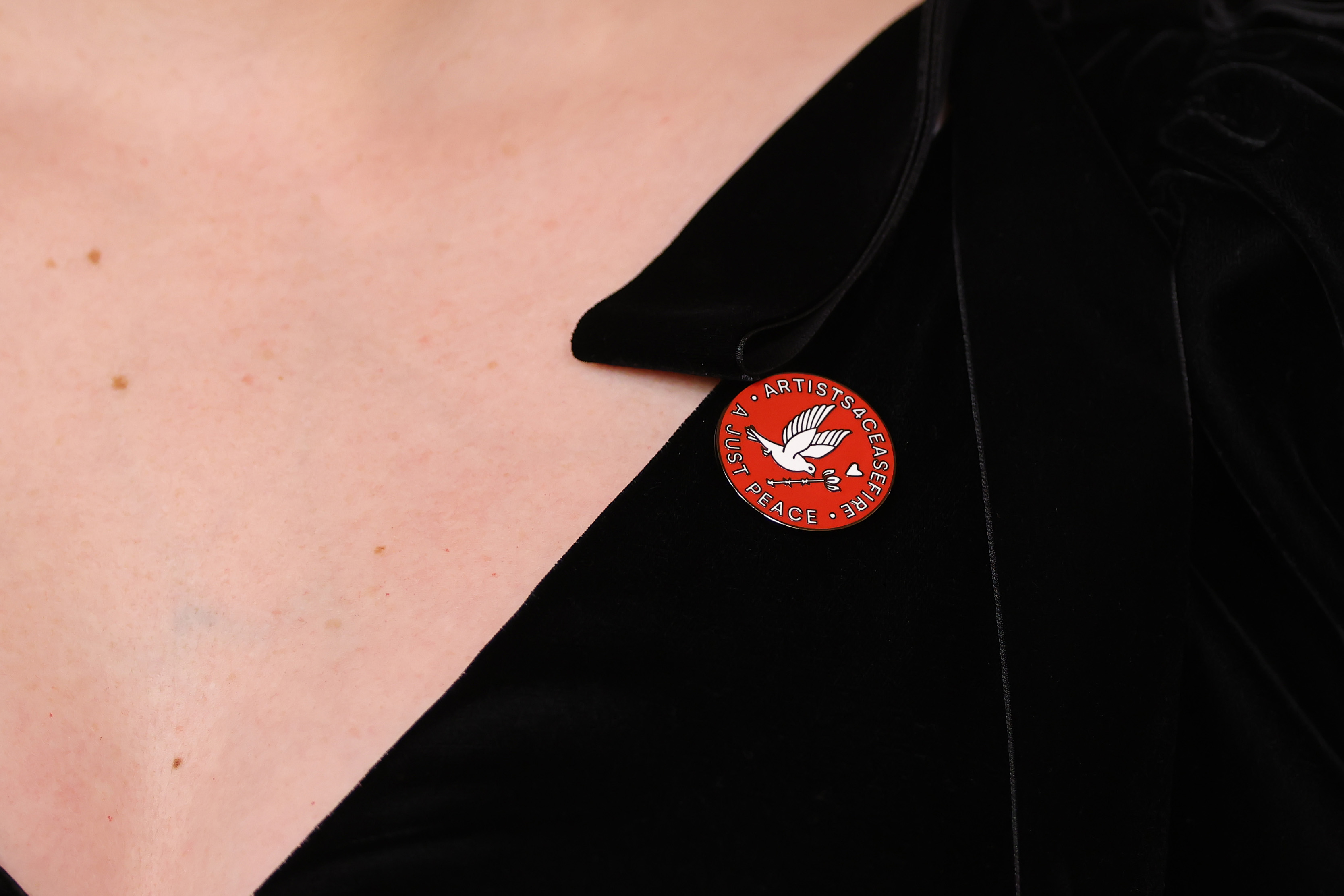 Oscar 2026: por que vários artistas estão usando um pin vermelho na cerimônia?