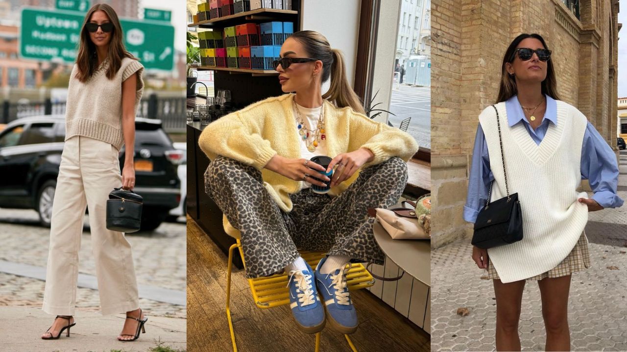 Os tric&ocirc;s leves aparecem em looks vers&aacute;teis, usados sobre camisas ou combinados com cal&ccedil;as e saias, criando camadas confort&aacute;veis para os dias de temperatura amena.