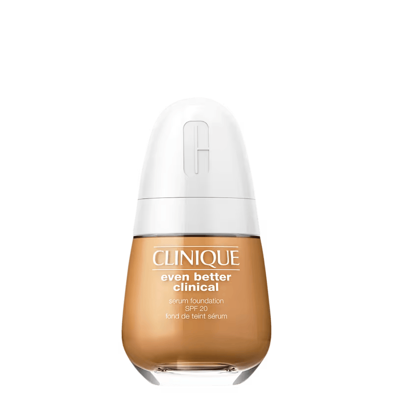 Frasco arredondado com tampa cinza e base l&iacute;quida em tom quente. Promete cobertura m&eacute;dia a alta com tratamento para uniformizar a pele.