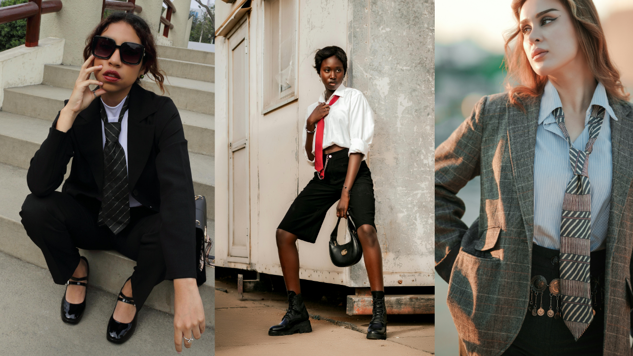Diferentes formas de usar a gravata nos looks femininos