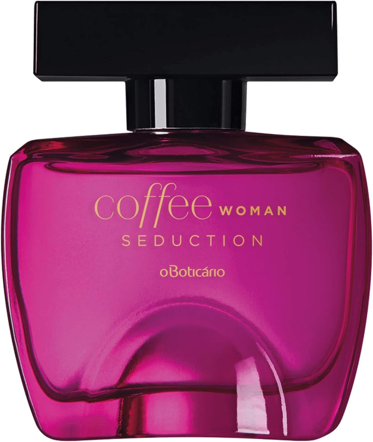 Perfume de embalagem rosa com tampa preta