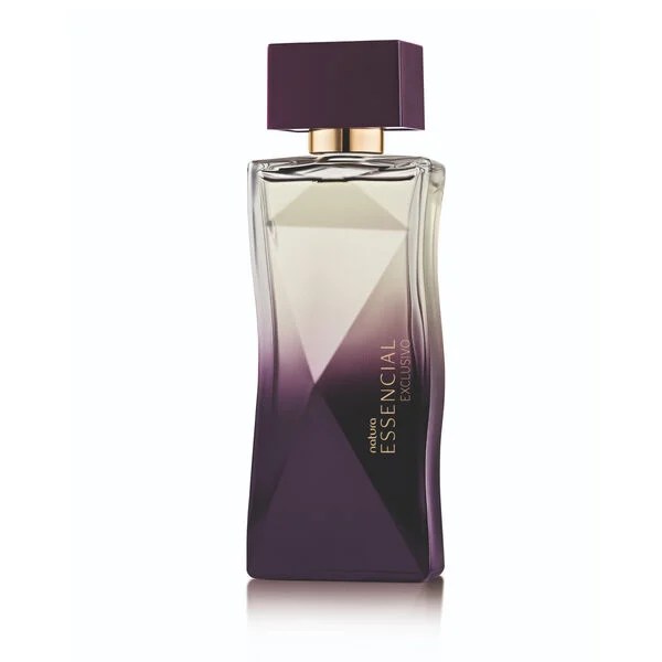 Perfume Essencial Exclusivo Feminino da Natura em frasco geom&eacute;trico com degrad&ecirc; em tons escuros.