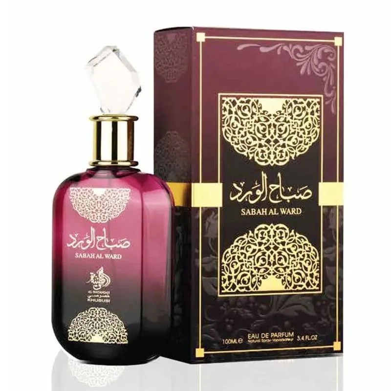 Foto do perfume Sabah. A embalagem &eacute; um vinho arroxeado com preto