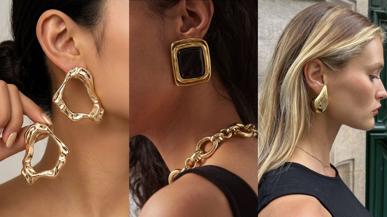 6 brincos grandes com design moderno que deixam o look com ‘cara de rica’