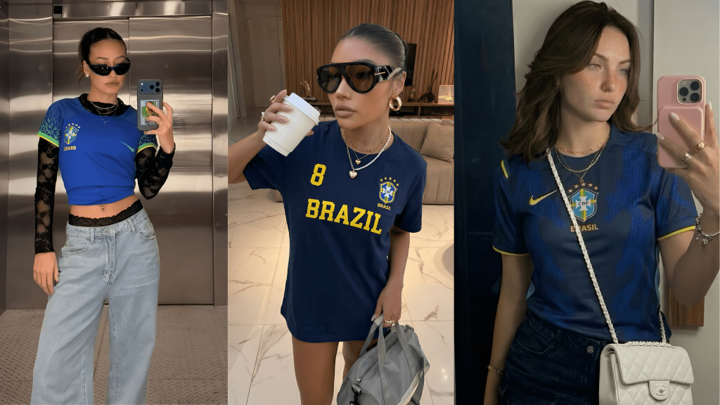 5 looks inspirados na nova camisa azul e preta da Seleção Brasileira