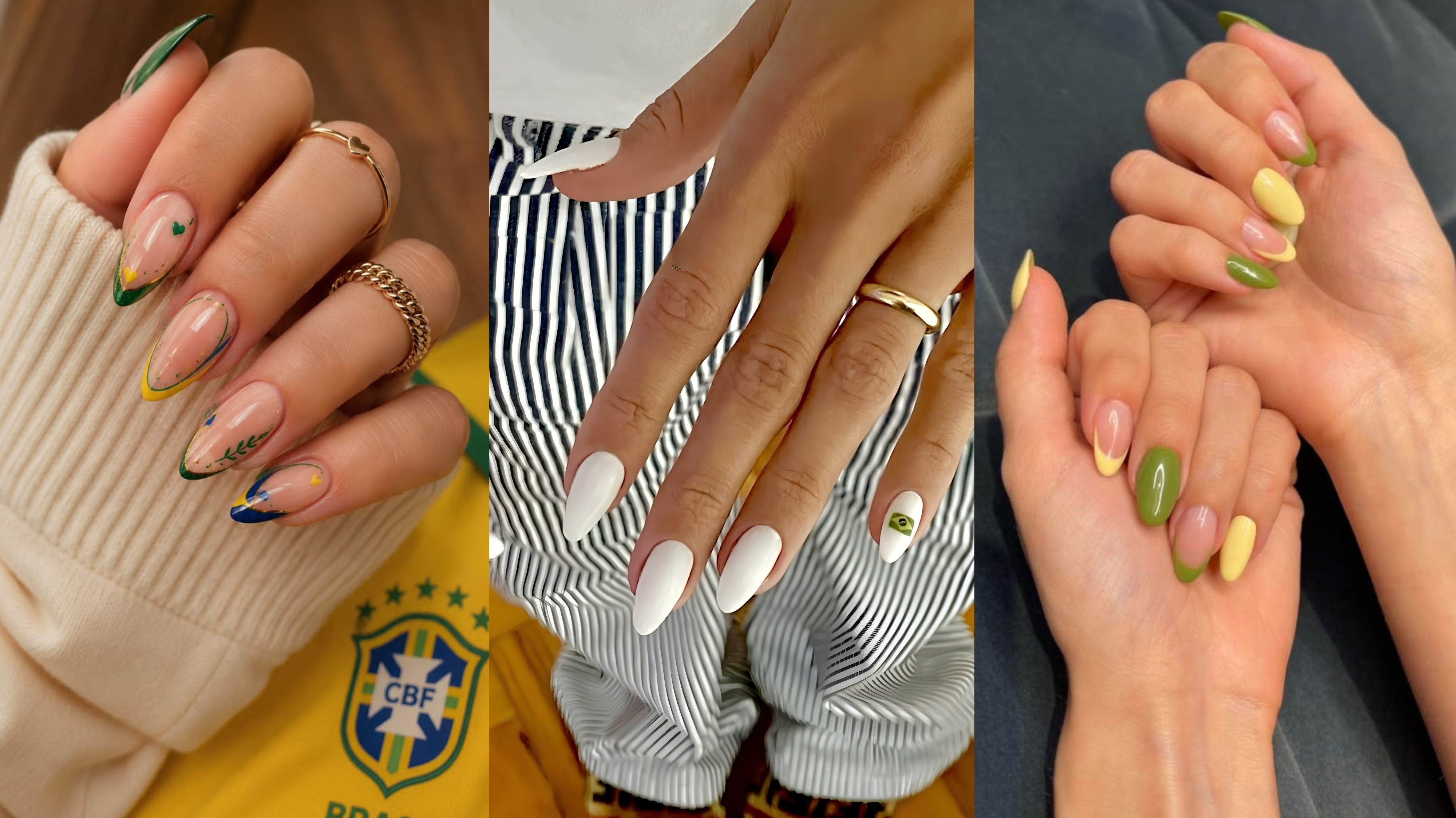 12 nail arts minimalistas e elegantes para torcer pelo Brasil