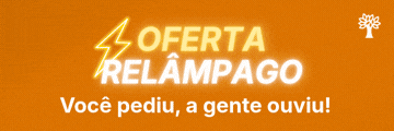 PÁGINA DE OFERTAS - (360 x 120 px) (1) Banner laranja com texto branco e contorno amarelo neon: OFERTA RELÂMPAGO e Você pediu, a gente ouviu!. Um ícone de árvore branca está no canto superior direito