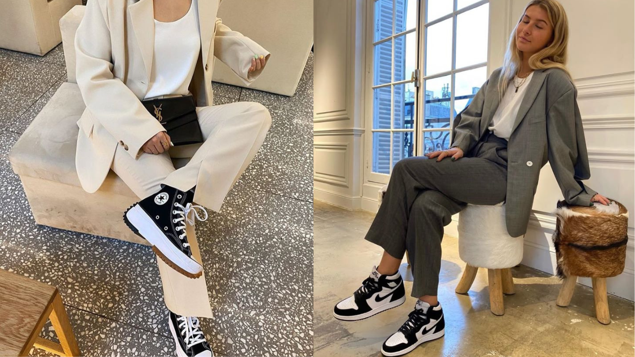 6 looks de trabalho com tênis abotinado que dão vontade de aposentar o salto